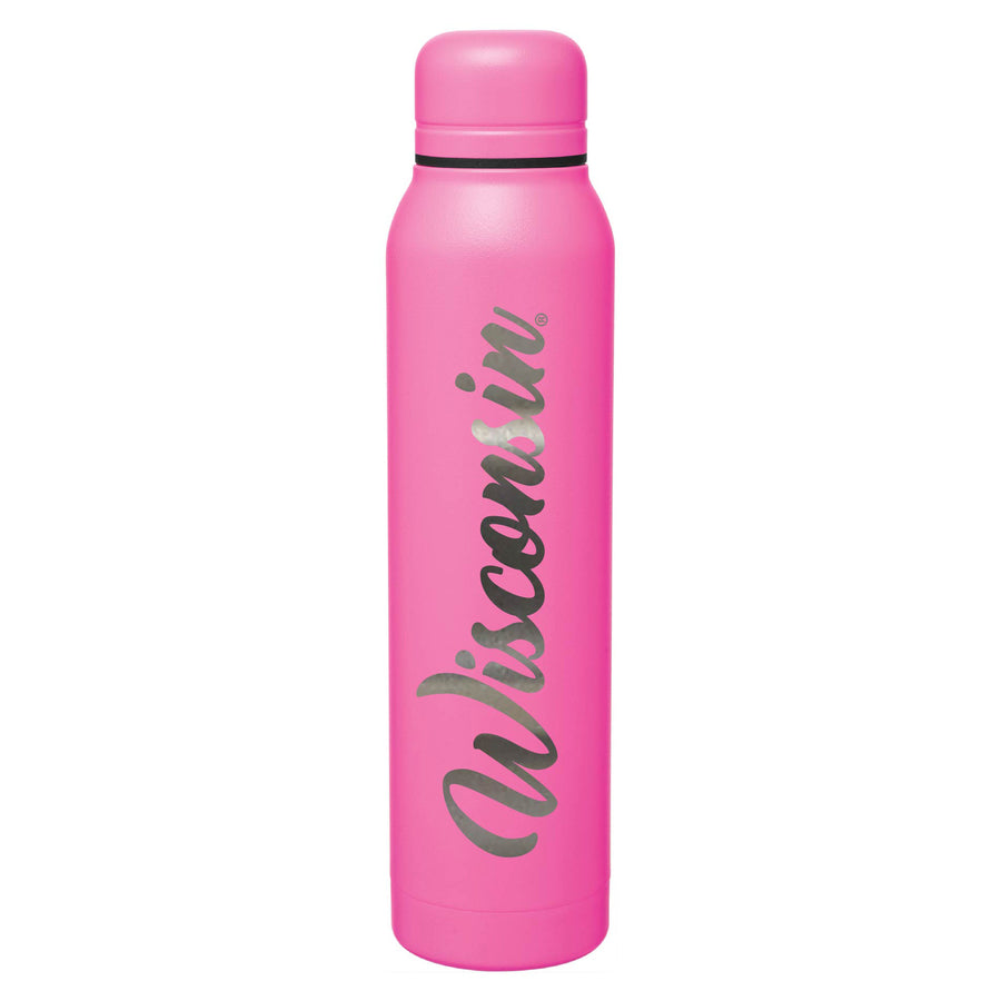 Pink Wisconsin Badgers 17oz. Silo Stainless Steel Water Bottle