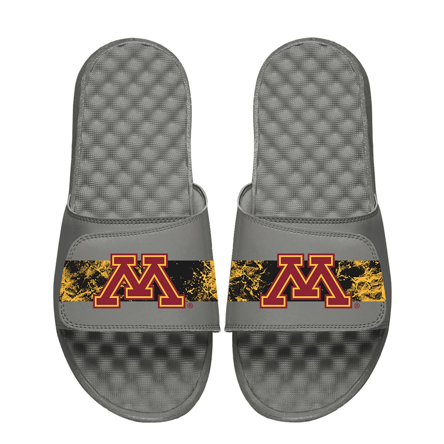 Youth  ISlide Gray Minnesota Golden Gophers Distressed Slide Sandals