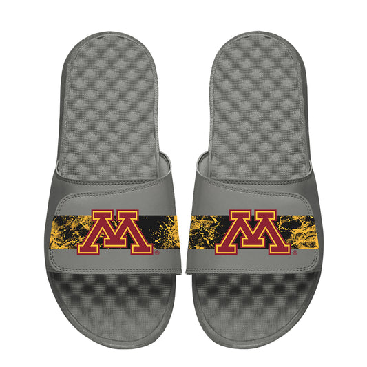 Youth  ISlide Gray Minnesota Golden Gophers Distressed Slide Sandals