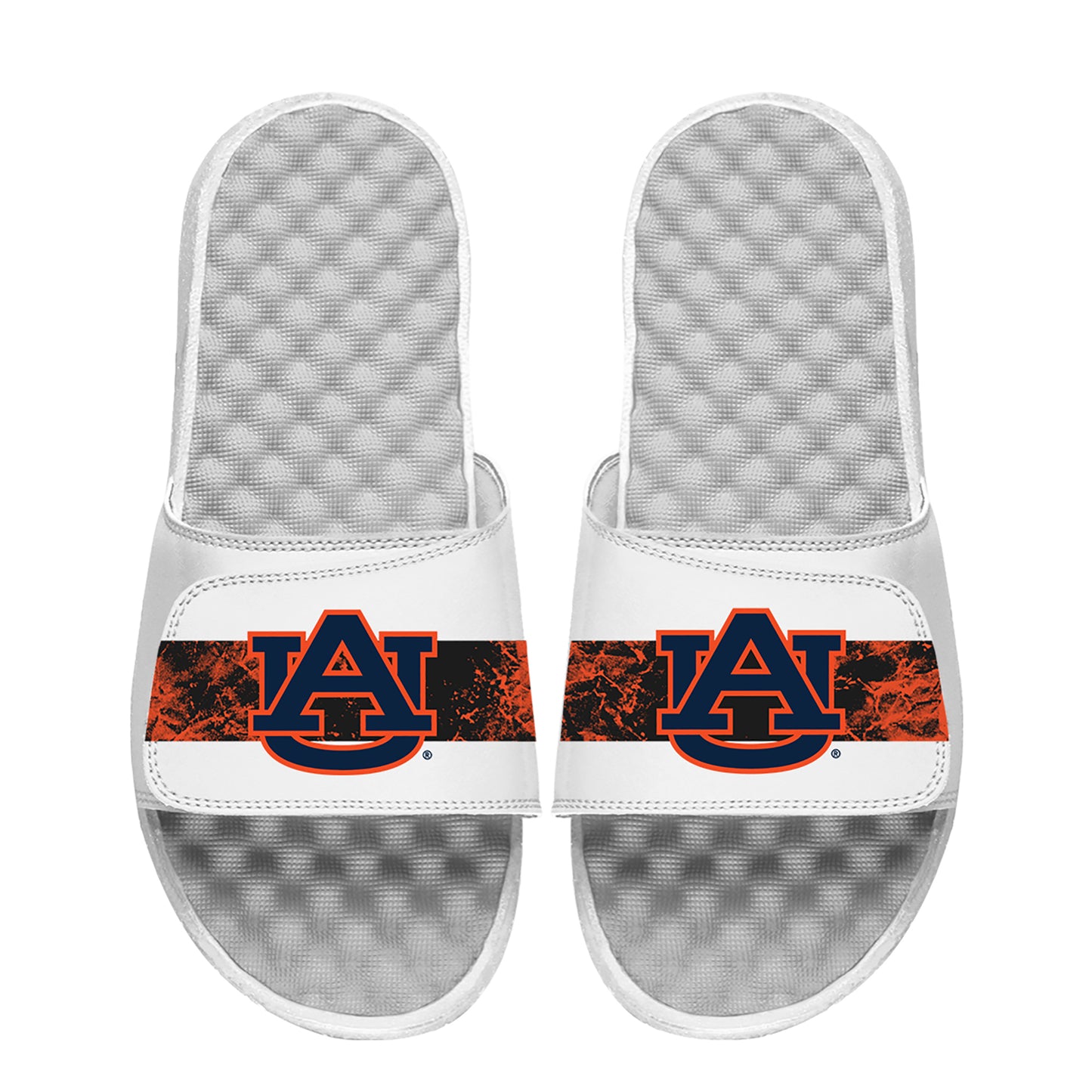 Youth  ISlide White Auburn Tigers Distressed Slide Sandals