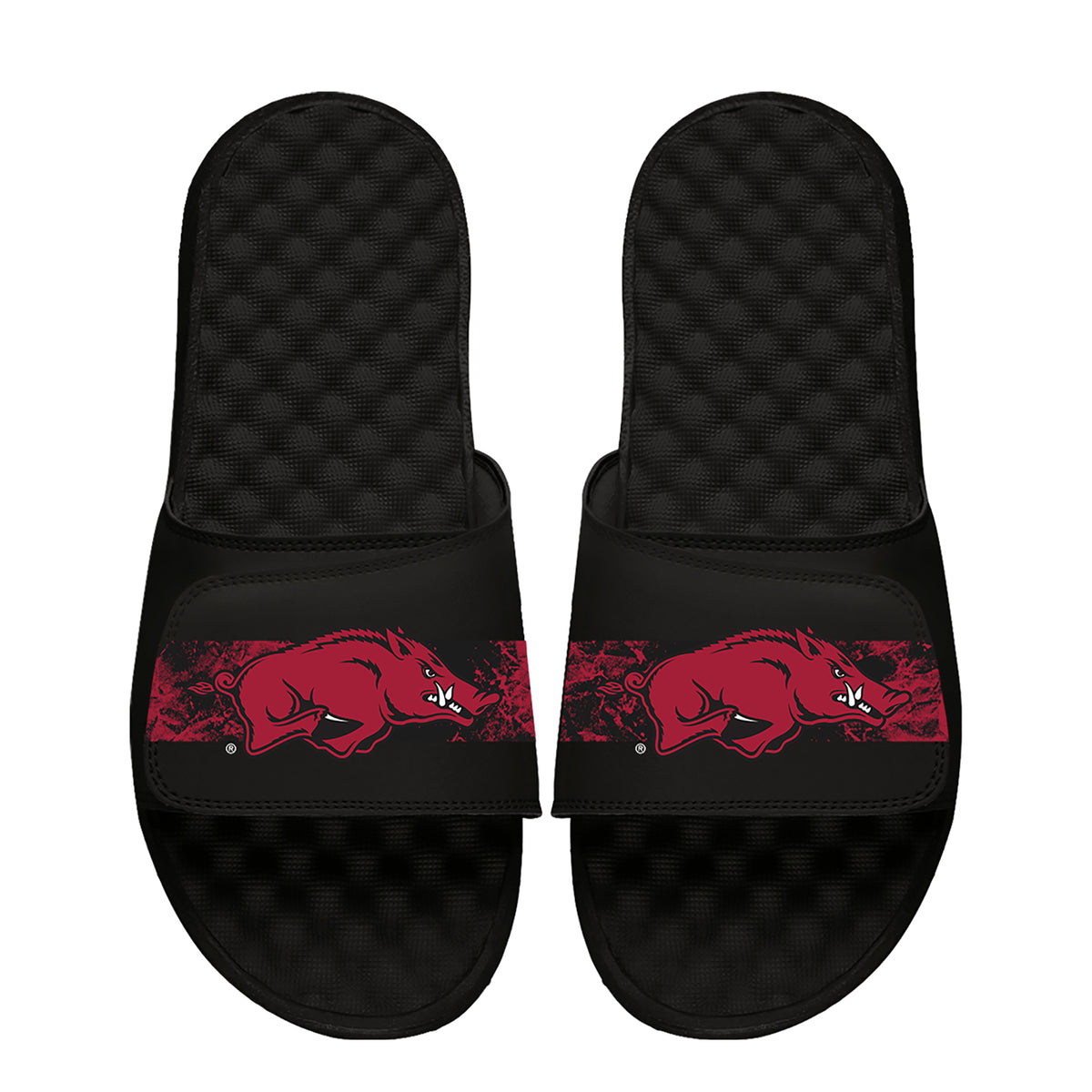 Men's ISlide Black Arkansas Razorbacks Distressed Slide Sandals