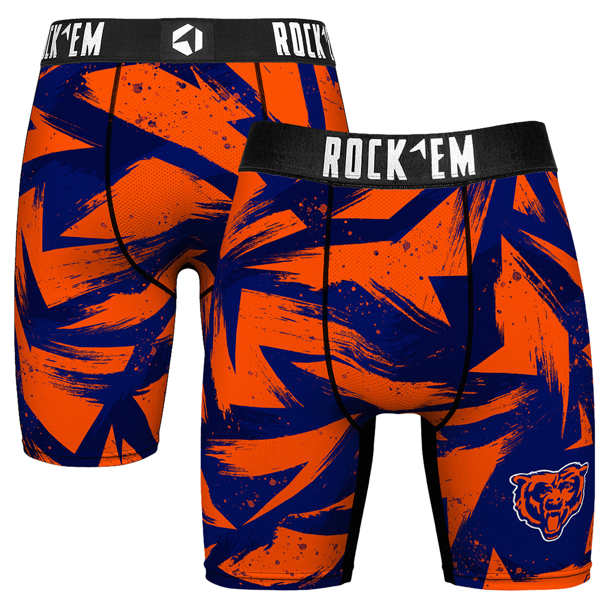 Men's Rock Em Socks  Orange Chicago Bears Game Paint Boxer Briefs