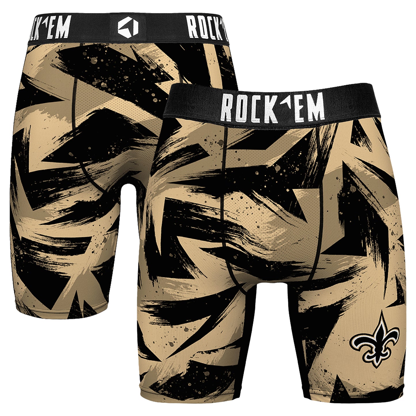 Men's Rock Em Socks  Gold New Orleans Saints Game Paint Boxer Briefs