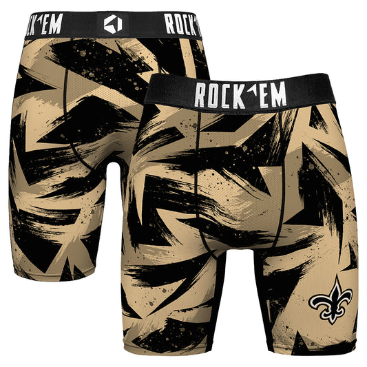 Men's Rock Em Socks  Gold New Orleans Saints Game Paint Boxer Briefs