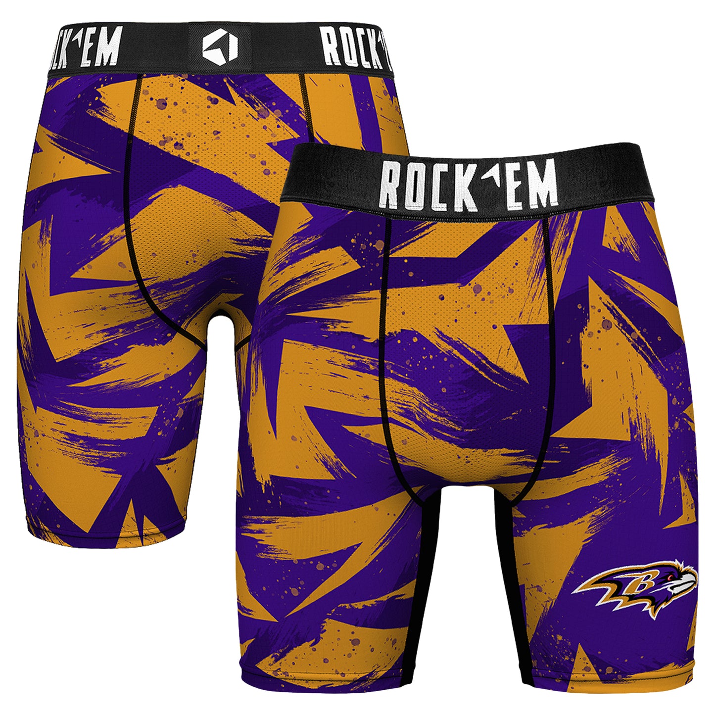 Men's Rock Em Socks  Purple Baltimore Ravens Game Paint Boxer Briefs