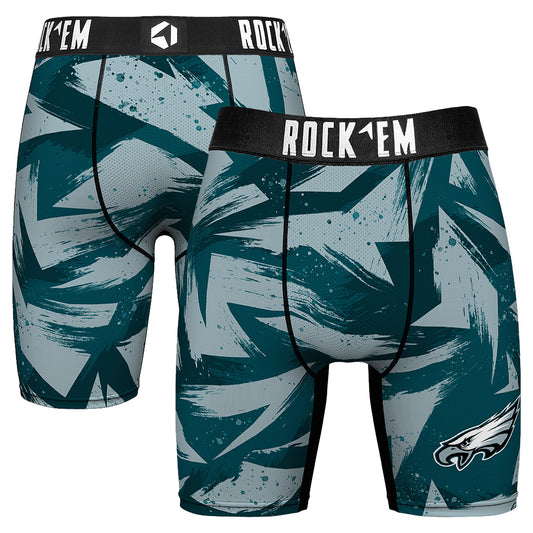 Men's Rock Em Socks  Midnight Green Philadelphia Eagles Game Paint Boxer Briefs
