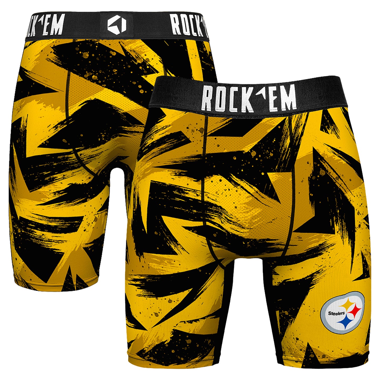 Men's Rock Em Socks  Gold Pittsburgh Steelers Game Paint Boxer Briefs