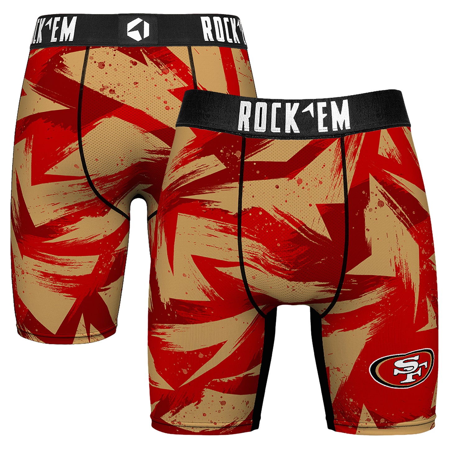 Men's Rock Em Socks  Scarlet San Francisco 49ers Game Paint Boxer Briefs