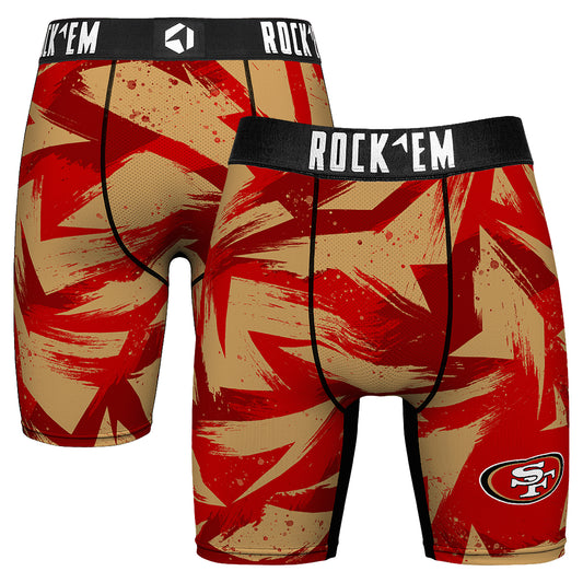 Men's Rock Em Socks  Scarlet San Francisco 49ers Game Paint Boxer Briefs