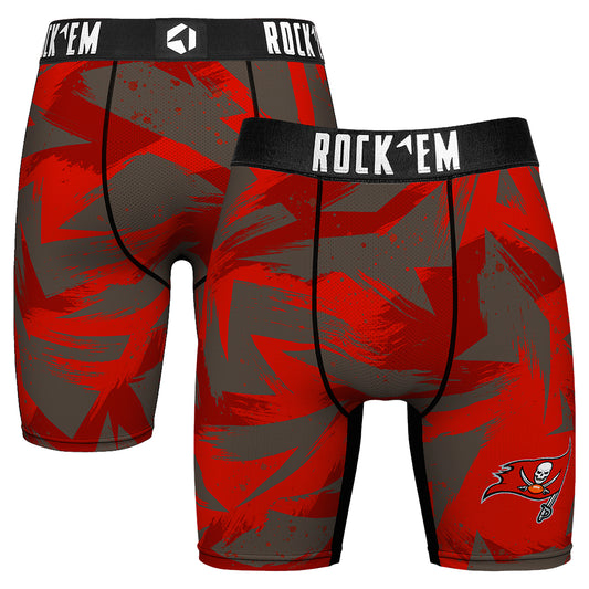 Men's Rock Em Socks  Red Tampa Bay Buccaneers Game Paint Boxer Briefs