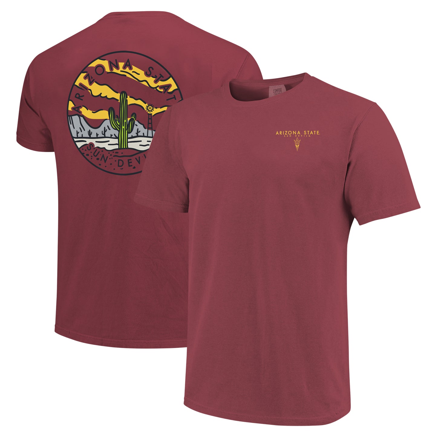 Unisex Maroon Arizona State Sun Devils Scenic Comfort Colors T-Shirt