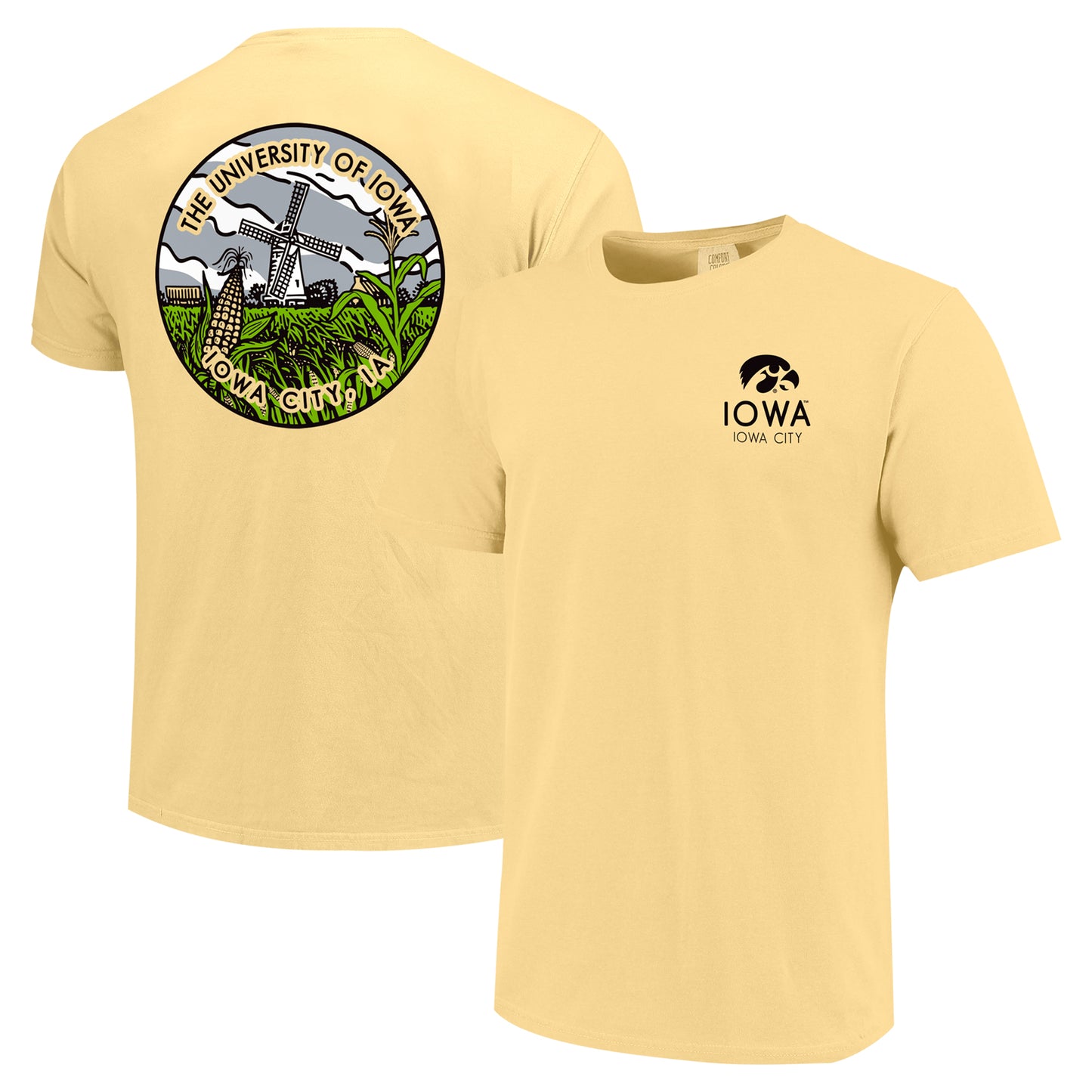 Unisex Gold Iowa Hawkeyes Scenic Comfort Colors T-Shirt