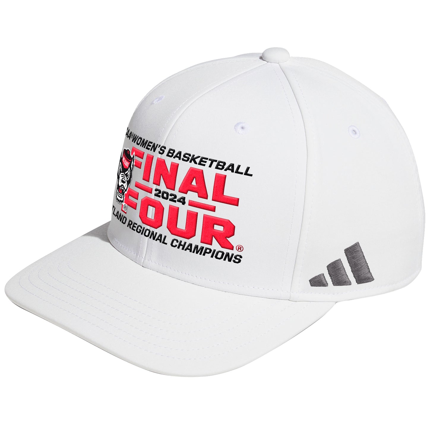 Unisex adidas  White NC State Wolfpack 2024 NCAA Women's Basketball Tournament March Madness Final Four Locker Room Snapback Hat