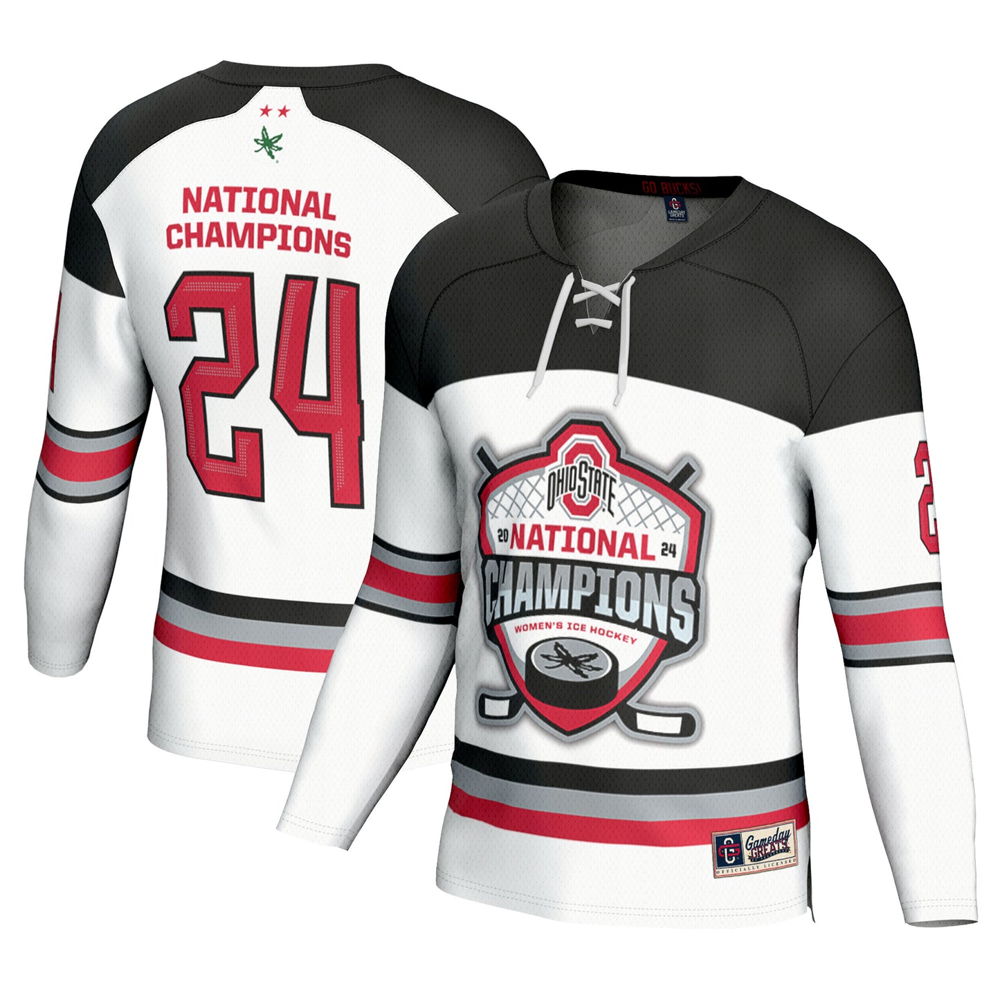 Unisex GameDay Greats  White Ohio State Buckeyes 2024 NCAA Women's Ice Hockey National Champions Fashion Jersey