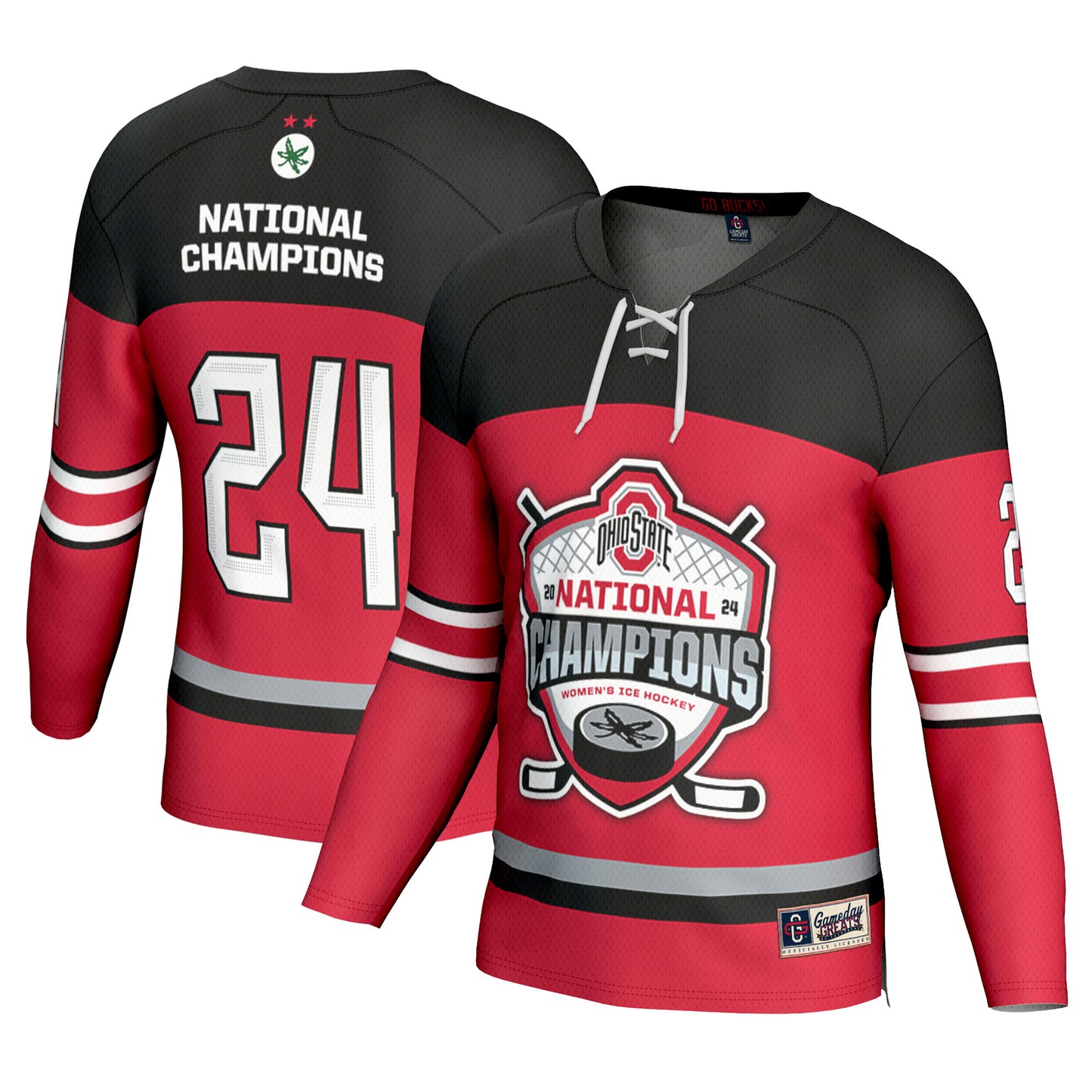 Unisex GameDay Greats  Scarlet Ohio State Buckeyes 2024 NCAA Women's Ice Hockey National Champions Fashion Jersey