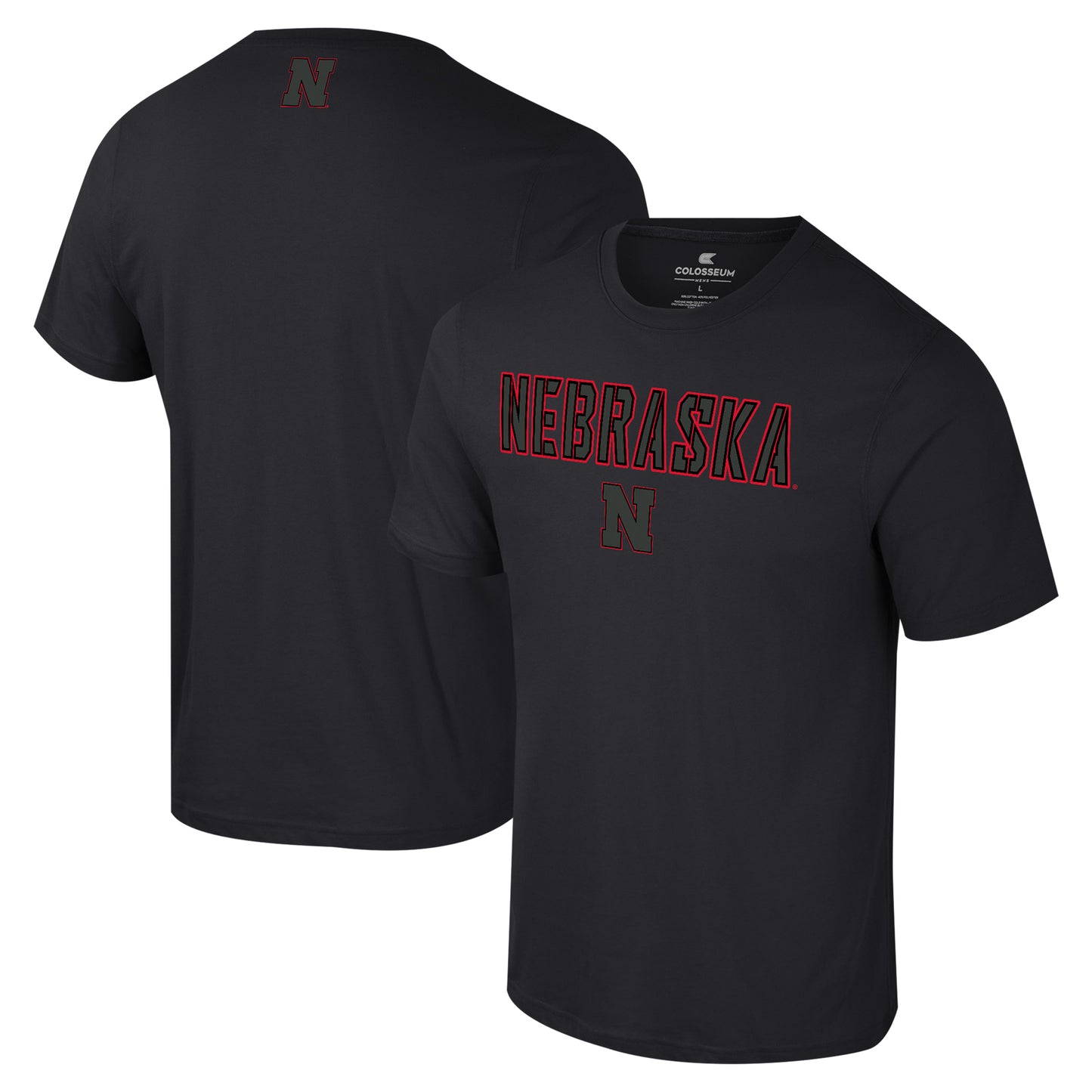 Men's Colosseum Black Nebraska Huskers Color Pop Active Blend T-Shirt