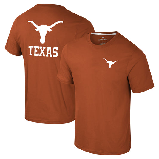 Men's Colosseum Texas Orange Texas Longhorns Logo Lockup 2-Hit Active Blend T-Shirt