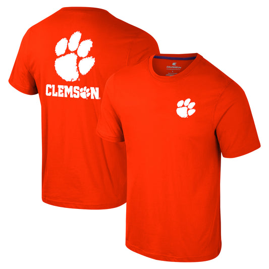 Men's Colosseum Orange Clemson Tigers Logo Lockup 2-Hit Active Blend T-Shirt