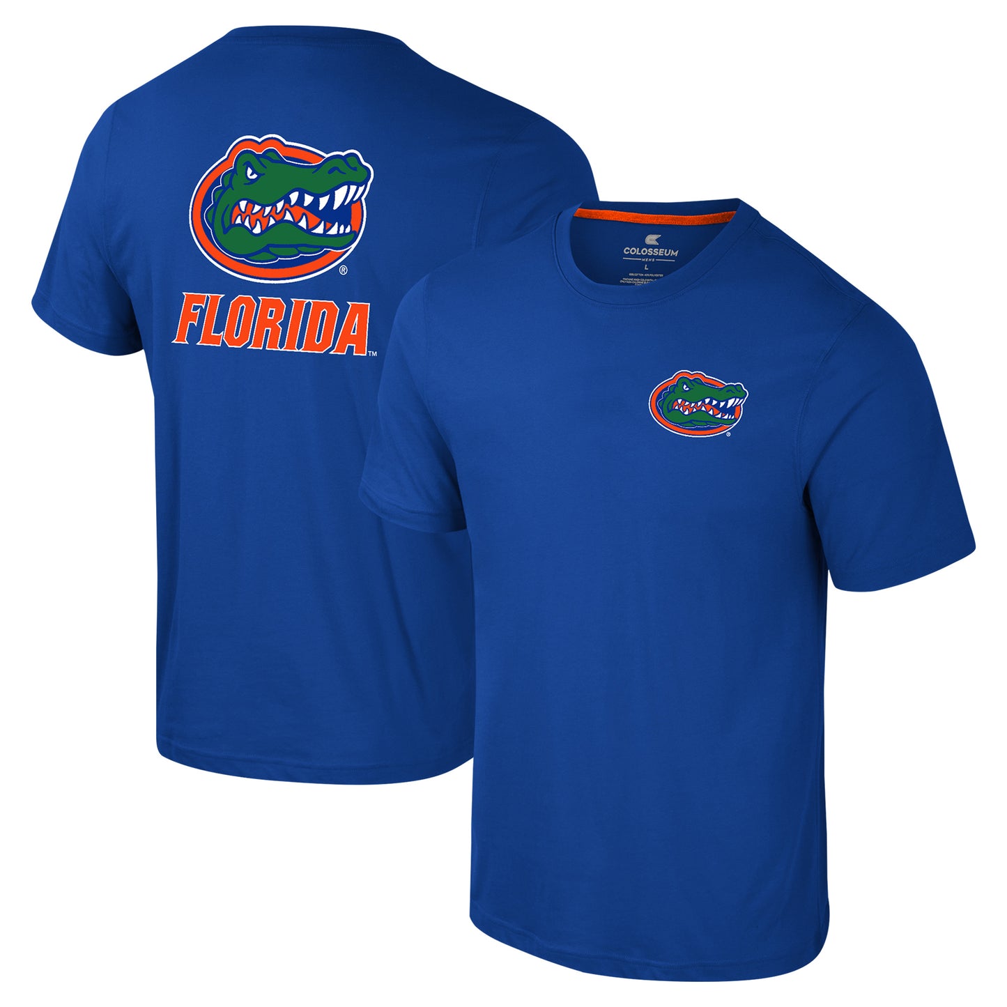 Men's Colosseum Royal Florida Gators Logo Lockup 2-Hit Active Blend T-Shirt