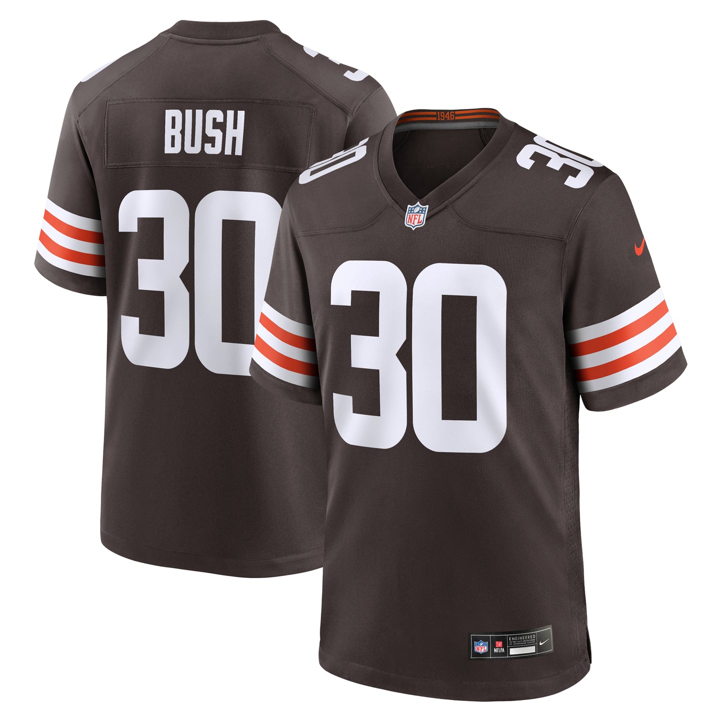 Men's Nike Devin Bush  Brown Cleveland Browns  Game Jersey