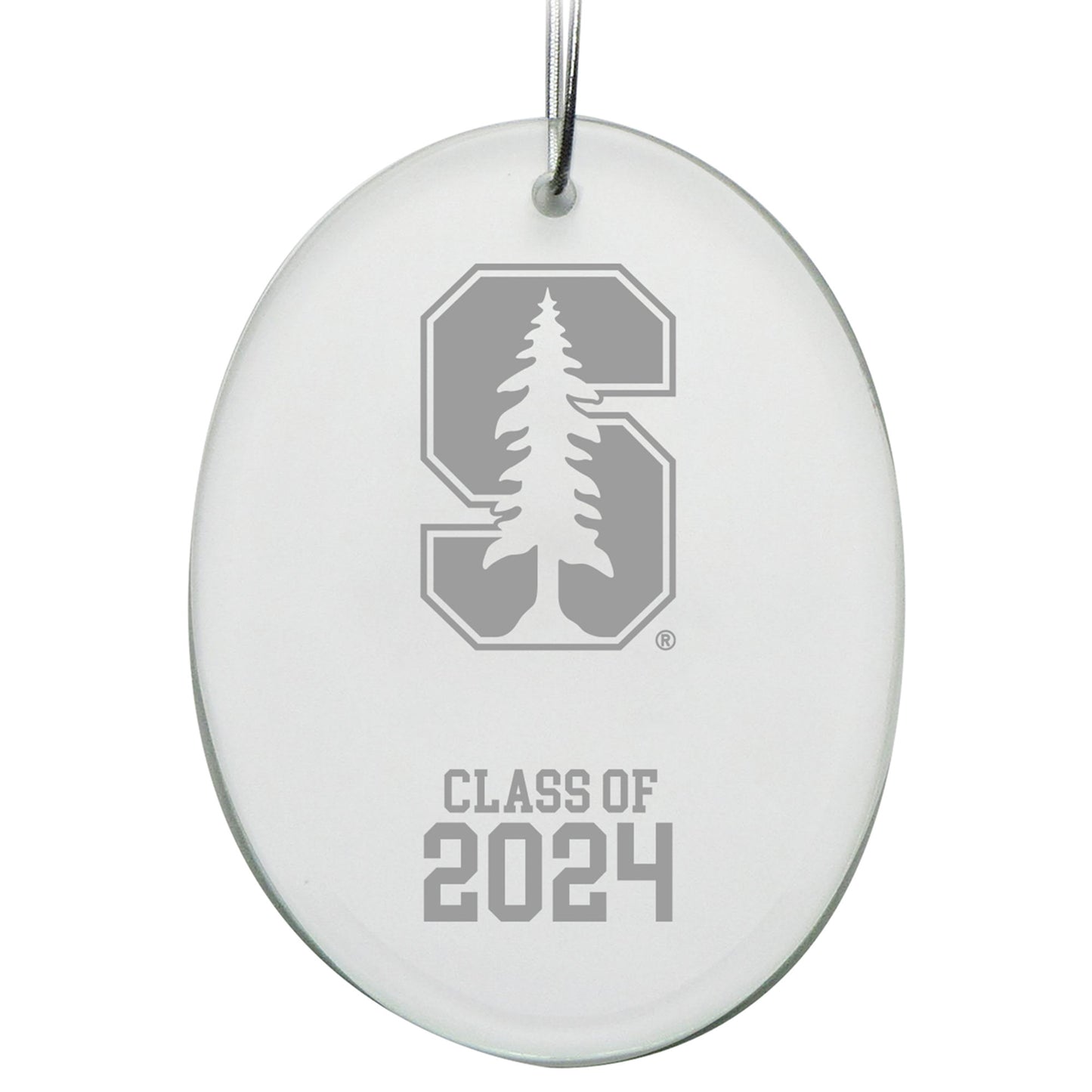 Stanford Cardinal Class Of 2024 2.75'' x 3.75'' Glass Oval Ornament