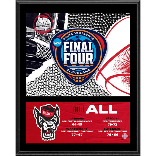 NC State Wolfpack 2024 NCAA Women's Basketball Tournament March Madness Final Four 12" x 15" Sublimated Plaque