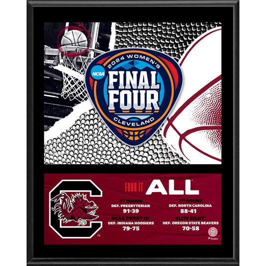 South Carolina Gamecocks 2024 NCAA Women's Basketball Tournament March Madness Final Four 12" x 15" Sublimated Plaque