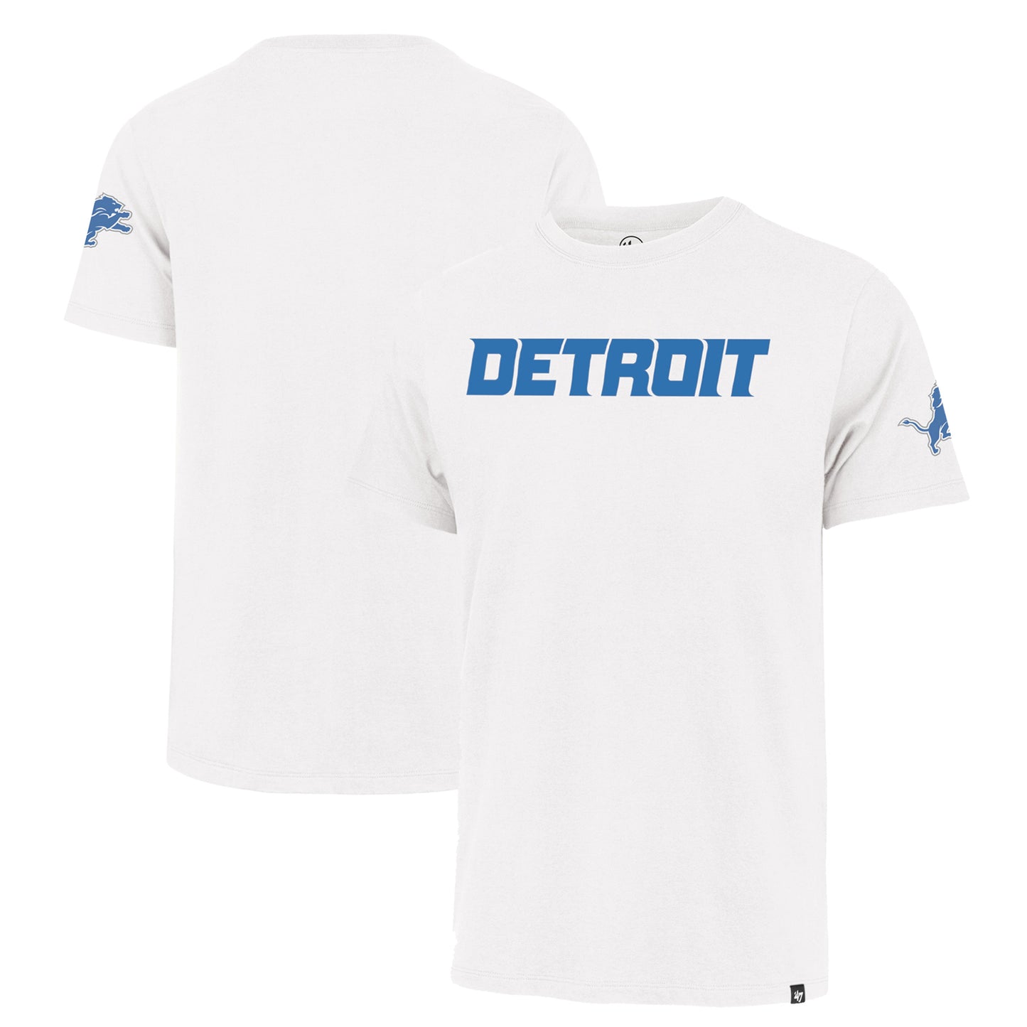 Men's '47  White Detroit Lions Two-Peat Franklin T-Shirt