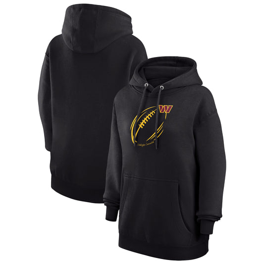 Women's G-III 4Her by Carl Banks Black Washington Commanders Football Logo Fleece Pullover Hoodie