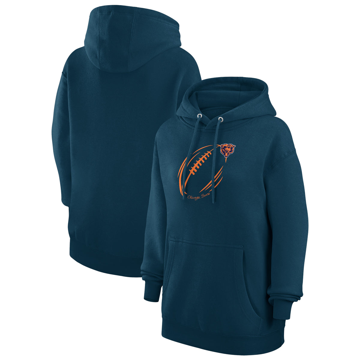 Women's G-III 4Her by Carl Banks Navy Chicago Bears Football Logo Fleece Pullover Hoodie