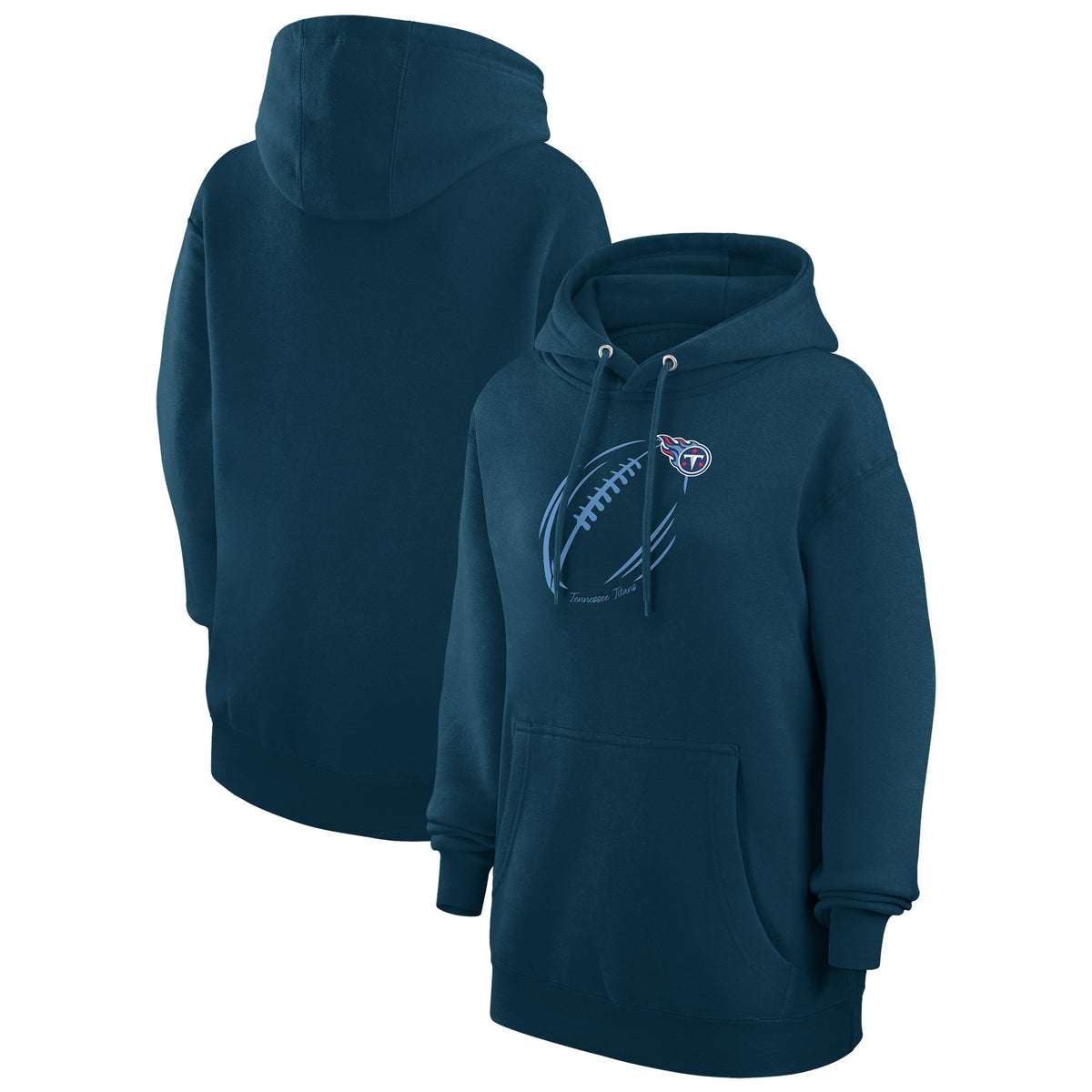 Women's G-III 4Her by Carl Banks Navy Tennessee Titans Football Logo Fleece Pullover Hoodie