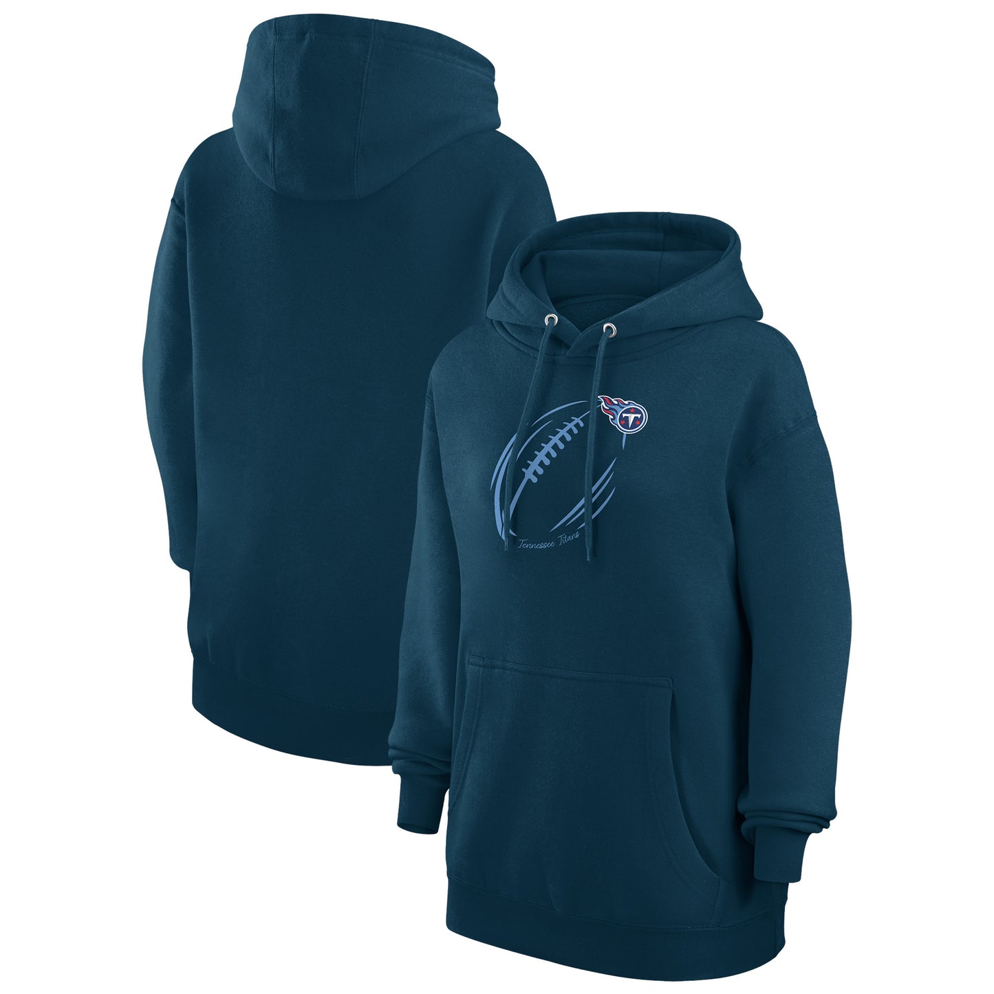 Women's G-III 4Her by Carl Banks Navy Tennessee Titans Football Logo Fleece Pullover Hoodie