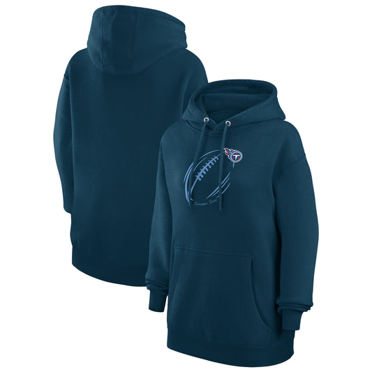 Women's G-III 4Her by Carl Banks Navy Tennessee Titans Football Logo Fleece Pullover Hoodie