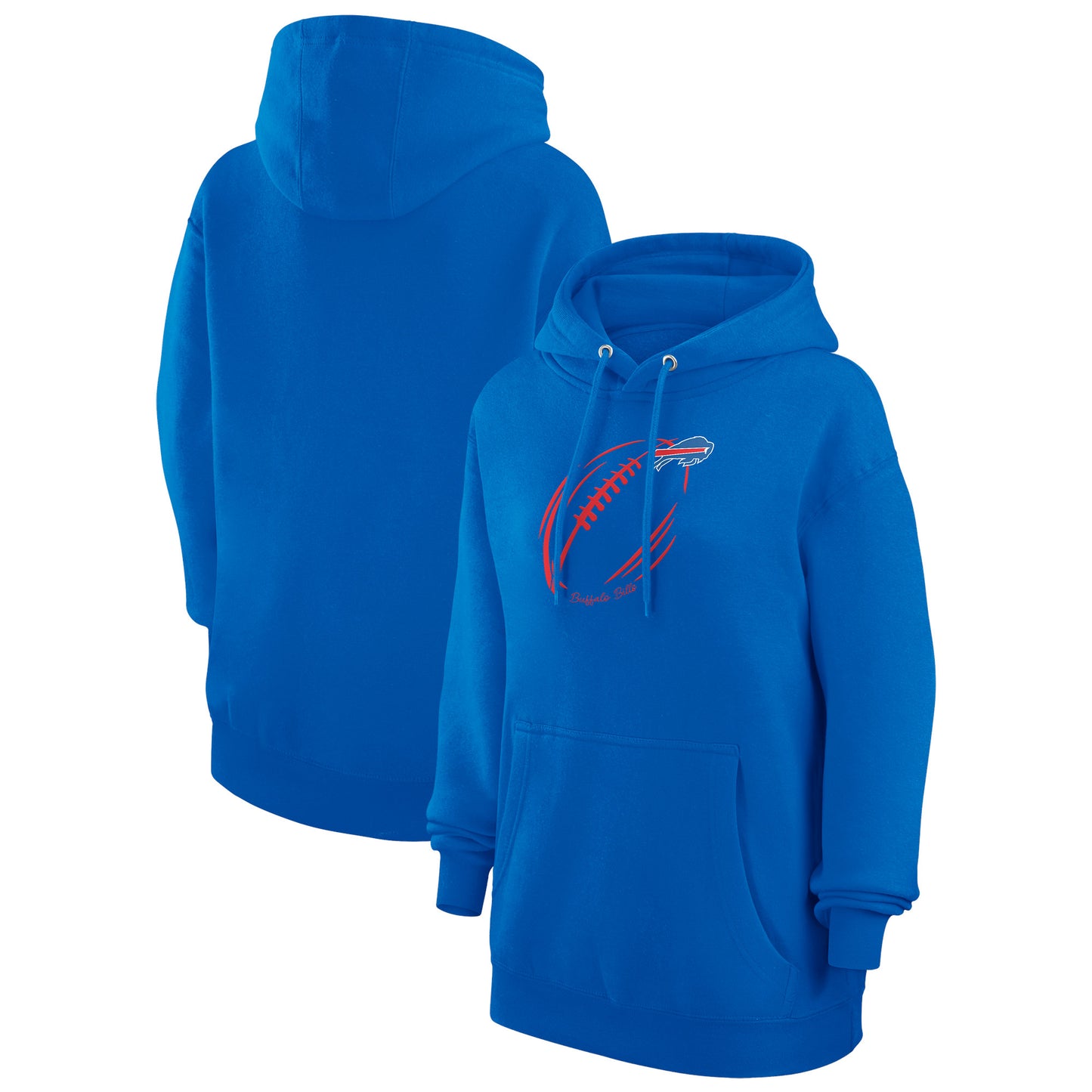 Women's G-III 4Her by Carl Banks Royal Buffalo Bills Football Logo Fleece Pullover Hoodie