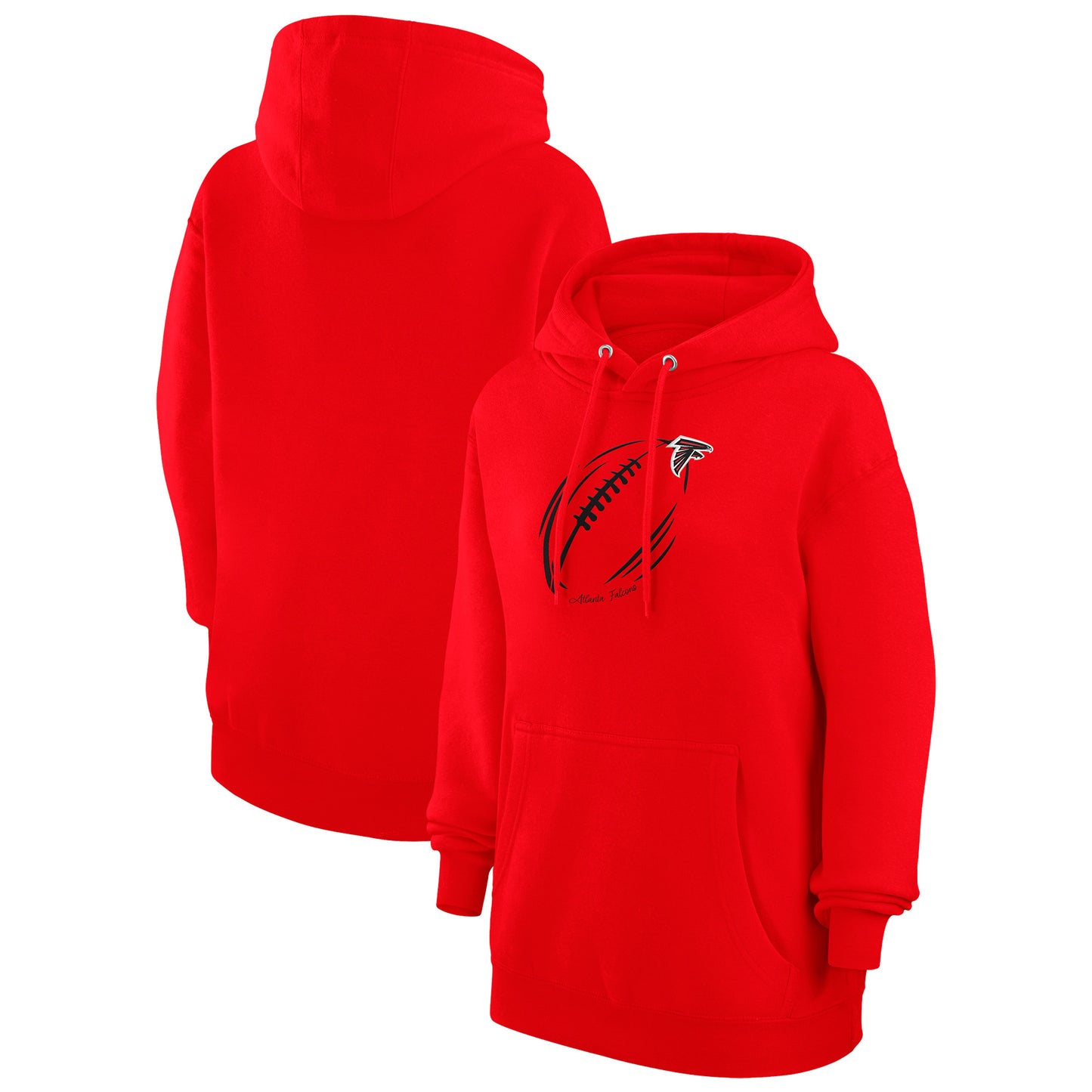 Women's G-III 4Her by Carl Banks Red Atlanta Falcons Football Logo Fleece Pullover Hoodie