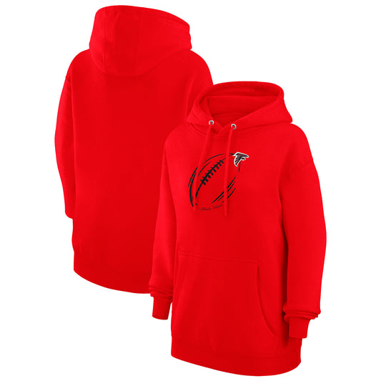 Women's G-III 4Her by Carl Banks Red Atlanta Falcons Football Logo Fleece Pullover Hoodie