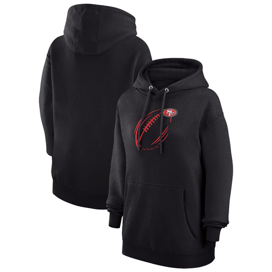 Women's G-III 4Her by Carl Banks Black San Francisco 49ers Football Logo Fleece Pullover Hoodie