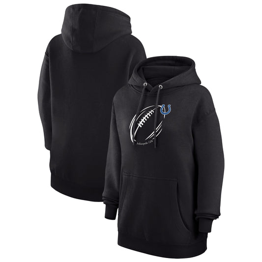 Women's G-III 4Her by Carl Banks Black Indianapolis Colts Football Logo Fleece Pullover Hoodie