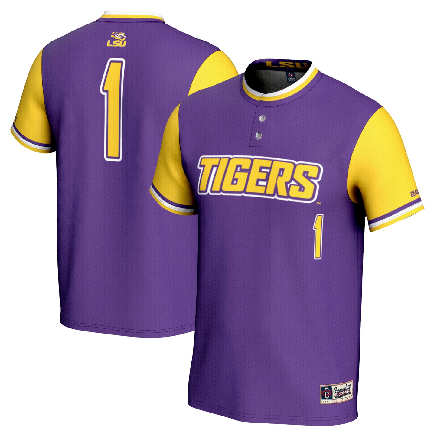 Unisex GameDay Greats #1 Purple LSU Tigers Lightweight Softball Jersey