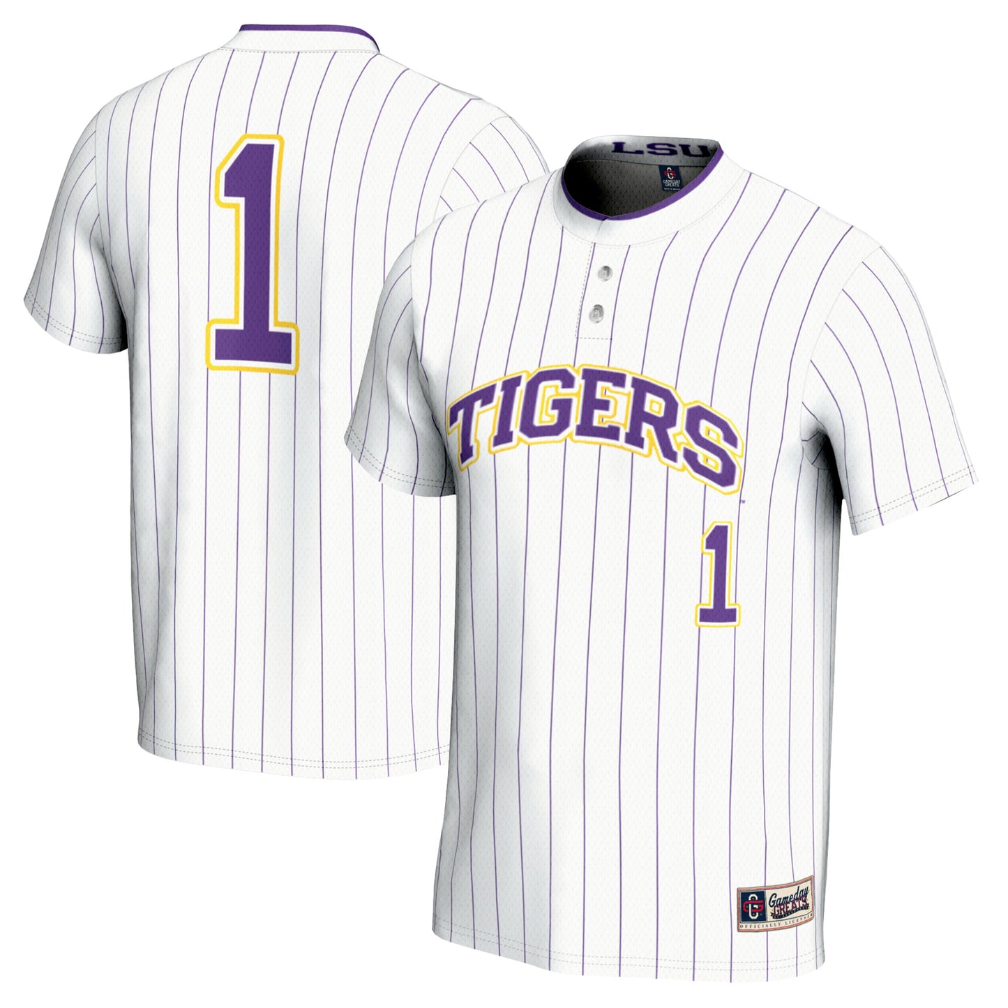 Youth GameDay Greats #1 White LSU Tigers Lightweight Softball Jersey