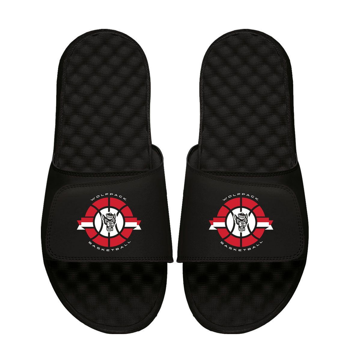 Men's ISlide Black NC State Wolfpack Basketball Collage Slide Sandals