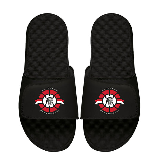 Men's ISlide Black NC State Wolfpack Basketball Collage Slide Sandals