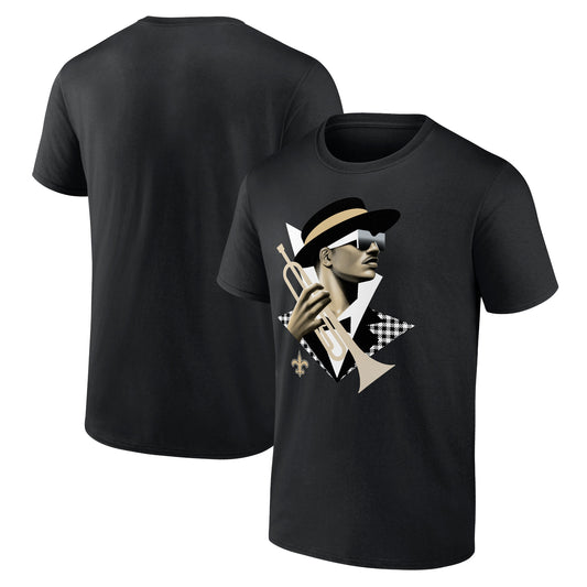 Men's  Black New Orleans Saints 2024 NFL Draft Illustrated T-Shirt