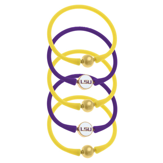 Women's LSU Tigers Five-Pack Enamel Silicone Bali Bracelets