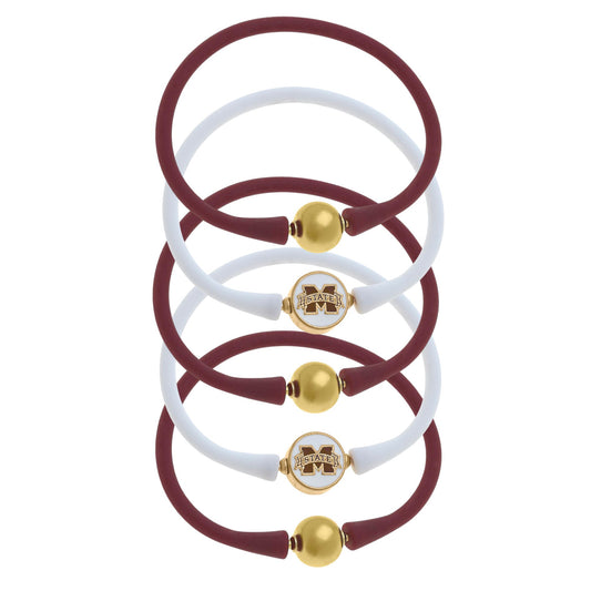 Women's Mississippi State Bulldogs Five-Pack Enamel Silicone Bali Bracelets