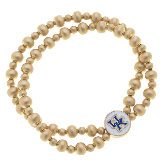 Women's Kentucky Wildcats Two-Row Ball Bead Stretch Bracelet