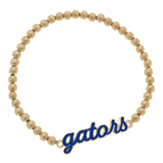 Women's Florida Gators Enamel Script Ball Bead Stretch Bracelet