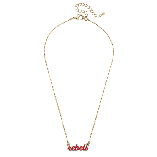 Women's Ole Miss Rebels Enamel Script Necklace