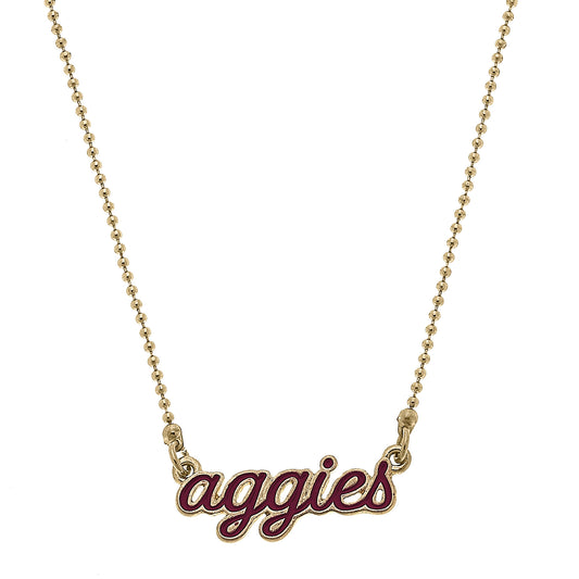 Women's Texas A&M Aggies Enamel Script Necklace