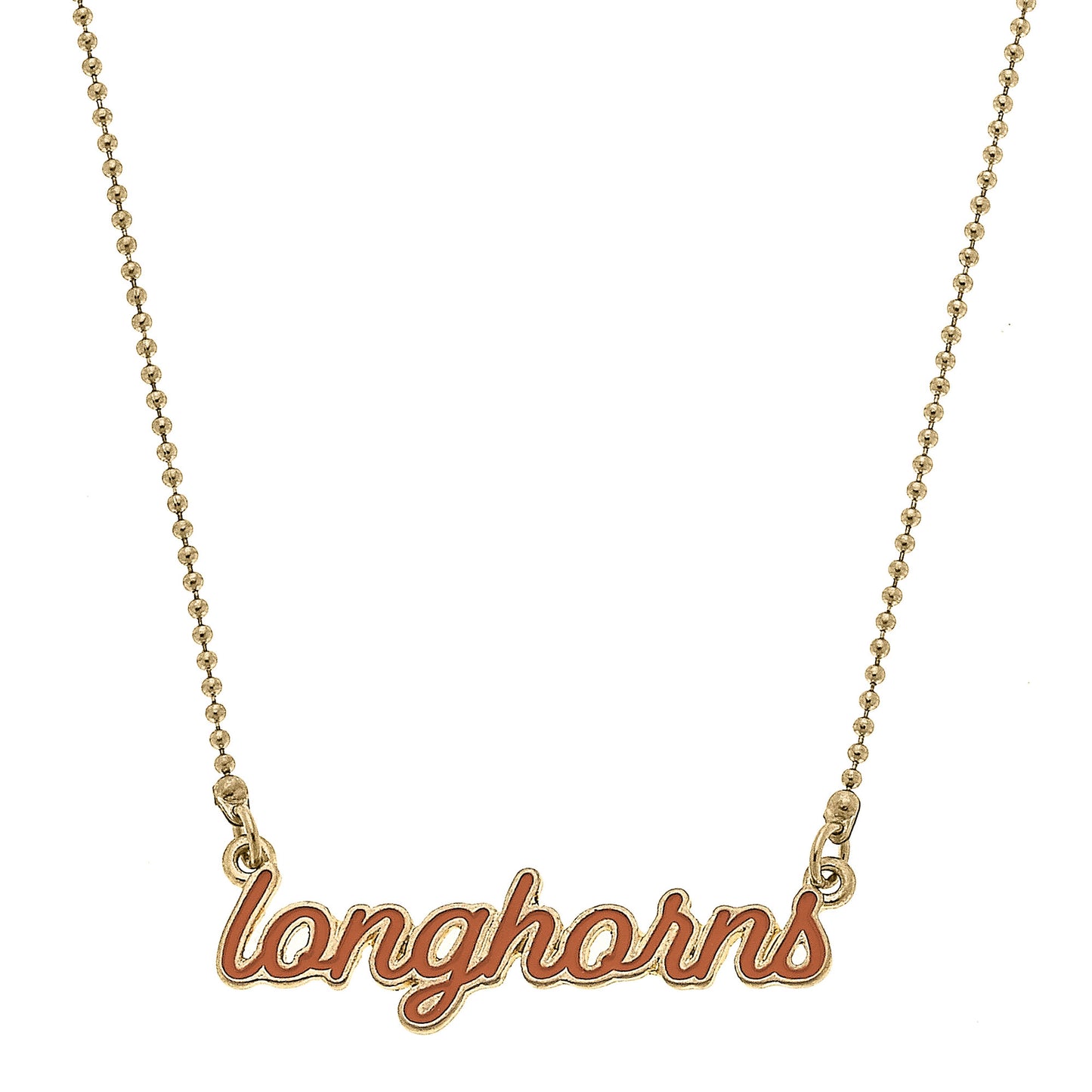 Women's Texas Longhorns Enamel Script Necklace